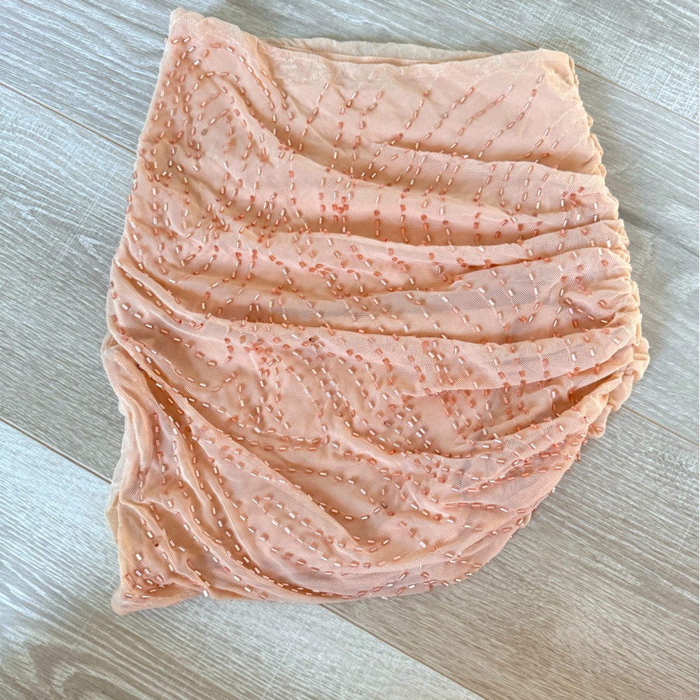 Peach Beaded Skirt